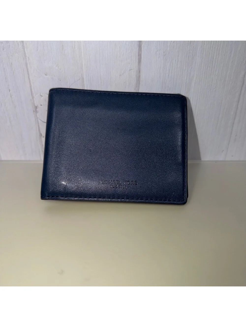 Michael Kors Navy Blue Leather Bifold Wallet Men’s